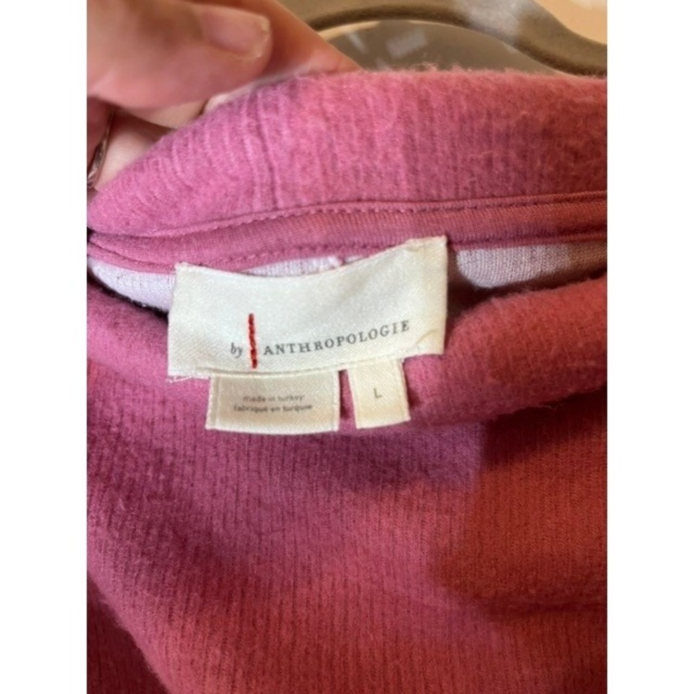 Anthropologie Women's Pink Oversized Super Soft Mock Turtle Neck Sweater Sz L - Picture 6 of 6